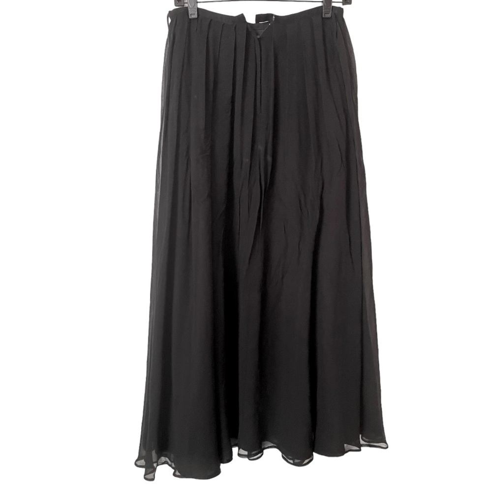 Carmen Marc Valvo Black Silk Maxi Skirt 6